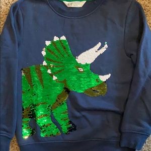 Dinosaur sweatshirt with reversible sequins